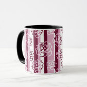 Mug Motif rayé avec des roses (Devant gauche)