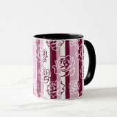 Mug Motif rayé avec des roses (Devant droit)