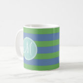 Mug Motif rayé de bigorneau vert initial de monogramme (Devant gauche)