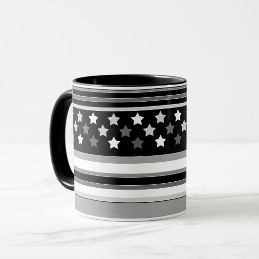Mug Motif rayé horizontal avec des étoiles (Devant gauche)