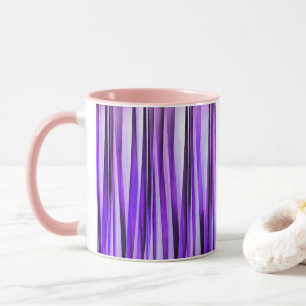 Mug Motif rayé lilas luxueux, violet et argent