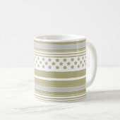 Mug Motif rayé olive avec étoiles (Devant droit)