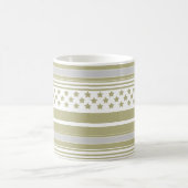 Mug Motif rayé olive avec étoiles (Centre)