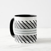 Mug motif rayé vert, noir et gris (Devant gauche)