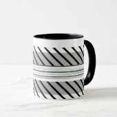 Mug motif rayé vert, noir et gris (Devant droit)