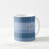Mug motif rayé vertical dégradé bleu (Devant droit)