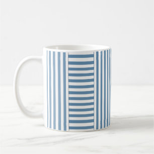 Mug motif rayure bleu blanc