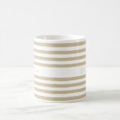 Mug Motif Rayures Beige Nom (Centre)
