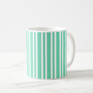 Mug Motif Rayures Blanches Aquamarine