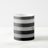 Mug Motif Rayures Grises Modernes Nom (Centre)