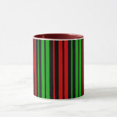 Mug Motif rayures noir rouge vert   (Centre)