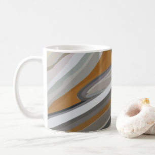 Mug Motif rayures pierre marbre gris or