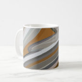 Mug Motif rayures pierre marbre gris or (Devant gauche)