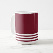 Mug Motif Rayures Rouges et Blanches (Devant gauche)