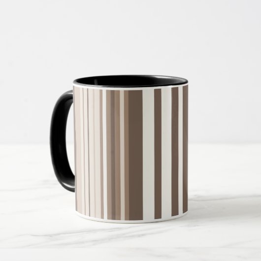 Mug Motif rayures ton neutre terrien (Devant gauche)