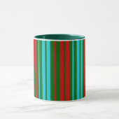 Mug Motif rayures vert rouge bleu   (Centre)