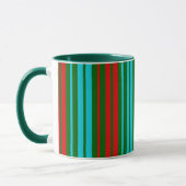 Mug Motif rayures vert rouge bleu   (Gauche)