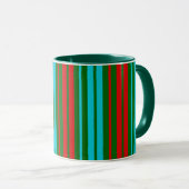 Mug Motif rayures vert rouge bleu   (Devant droit)