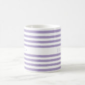 Mug Motif rayures violettes mignon nom (Centre)