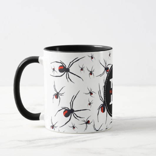 Mug Motif Red & Black Spider Monogrammé (Gauche)