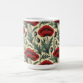 Mug Motif Red Poppies d'inspiration vintage (Centre)
