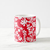 Mug Motif répété Floral Rouge Et Blanc (Devant droit)