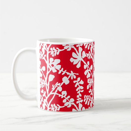Mug Motif répété Floral Rouge Et Blanc (Gauche)