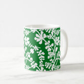 Mug Motif répété Floral Vert Et Blanc (Devant droit)