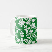 Mug Motif répété Floral Vert Et Blanc (Devant gauche)