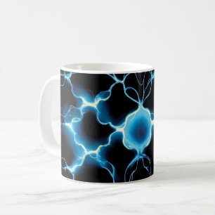 Mug Motif répétitif de synthèse électrique bleue
