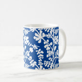 Mug Motif répétitif Floral Bleu Et Blanc (Devant droit)