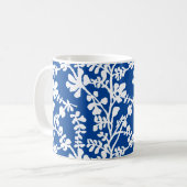 Mug Motif répétitif Floral Bleu Et Blanc (Devant gauche)