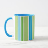 Mug Motif rétro à bande bleue verte de chaux (Gauche)