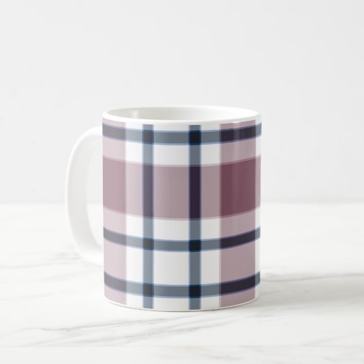 Mug Motif rétro à carreaux clair marron gris blanc (Devant gauche)
