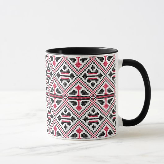 Mug Motif rétro à point rouge et noir (Droite)