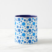 Mug Motif Rétro à Points et Cercles en Bleus (Centre)