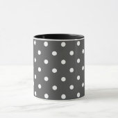 Mug Motif rétro à pois blanc et gris (Centre)