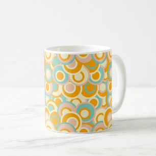 Mug Motif rétro coloré dans des tons pastel orange