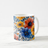 Mug Motif rétro de mode rustique floral (Devant droit)