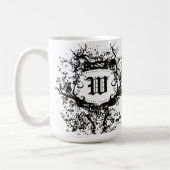 Mug Motif rétro noir et blanc Monogramme W (Gauche)