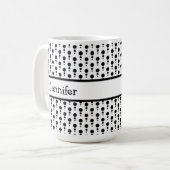 Mug Motif rétro noir et blanc personnalisé (Devant gauche)
