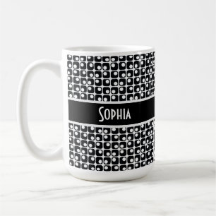 Mug Motif rétro noir et blanc unique personnalisé