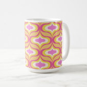 Mug Motif Rétro Orange Rose Blanc (Devant droit)