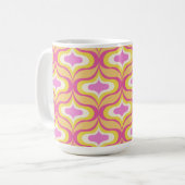 Mug Motif Rétro Orange Rose Blanc (Devant gauche)