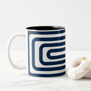 Mug Motif Retro Oxford Blue - Personnalisable