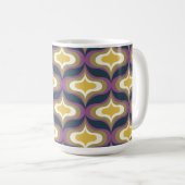 Mug Motif Rétro Vert Navy Jaune Blanc (Devant droit)