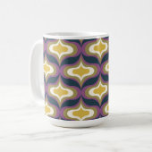 Mug Motif Rétro Vert Navy Jaune Blanc (Devant gauche)