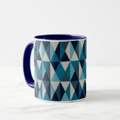 Mug Motif Rhombic bleu blanc noir (Devant gauche)