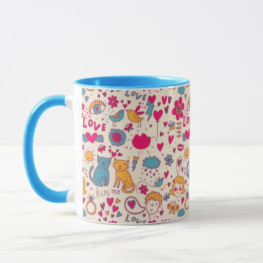 Mug Motif romantique coloré (Gauche)