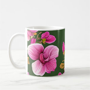Mug Motif romantique d'orchidées violettes
